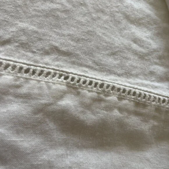 SIMPLE OPULENCE white 100% linen TWIN sheet - Picture 5 of 5